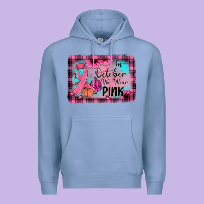 In October We Wear Pink Premium Hoodie Designed By Jahusdesignshop