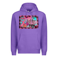Purple in october we wear pink Premium Hoodie - JahusDesignShop