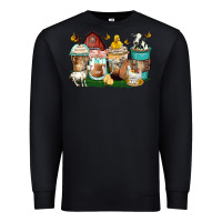 Black farm animals coffee cups Premium Sweatshirt - Zillion Design Studio