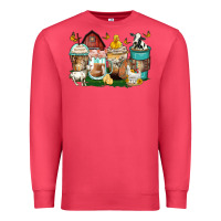Cardinal farm animals coffee cups Premium Sweatshirt - Zillion Design Studio
