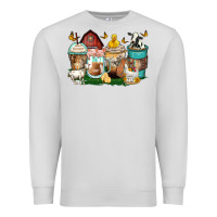 Dove Grey farm animals coffee cups Premium Sweatshirt - Zillion Design Studio