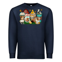 Navy farm animals coffee cups Premium Sweatshirt - Zillion Design Studio