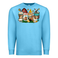 Ocean Blue farm animals coffee cups Premium Sweatshirt - Zillion Design Studio