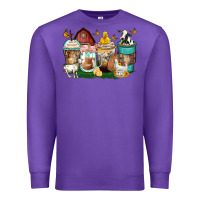 Purple farm animals coffee cups Premium Sweatshirt - Zillion Design Studio