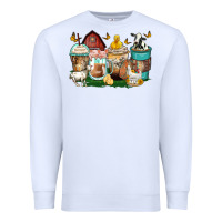 White farm animals coffee cups Premium Sweatshirt - Zillion Design Studio