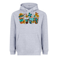 Heather Grey cross coffee cups Heavyweight Hoodie - texasbilliewilder