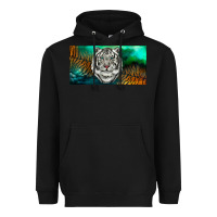 Black white tiger forest license plate Heavyweight Hoodie - RanaPortraitStore