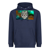Navy white tiger forest license plate Heavyweight Hoodie - RanaPortraitStore