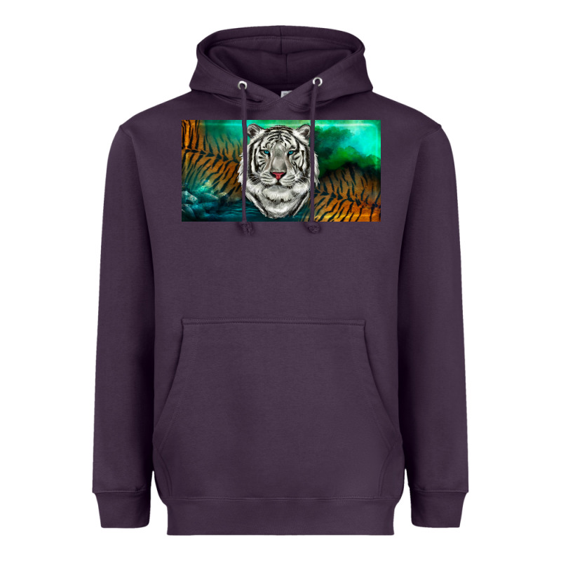 White Tiger Forest License Plate Heavyweight Hoodie by RanaPortraitStore | Teevron