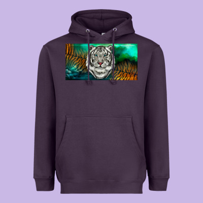 Heavyweight Hoodie white tiger forest license plate
