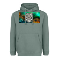 Sage white tiger forest license plate Heavyweight Hoodie - RanaPortraitStore