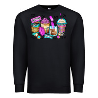 Black eyelash coffee cups Premium Sweatshirt - Zillion Design Studio