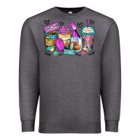 Charcoal Heather eyelash coffee cups Premium Sweatshirt - Zillion Design Studio