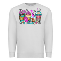 Dove Grey eyelash coffee cups Premium Sweatshirt - Zillion Design Studio