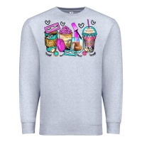 Heather Grey eyelash coffee cups Premium Sweatshirt - Zillion Design Studio