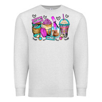 Oatmeal Heather eyelash coffee cups Premium Sweatshirt - Zillion Design Studio
