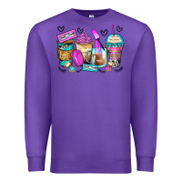 Purple eyelash coffee cups Premium Sweatshirt - Zillion Design Studio