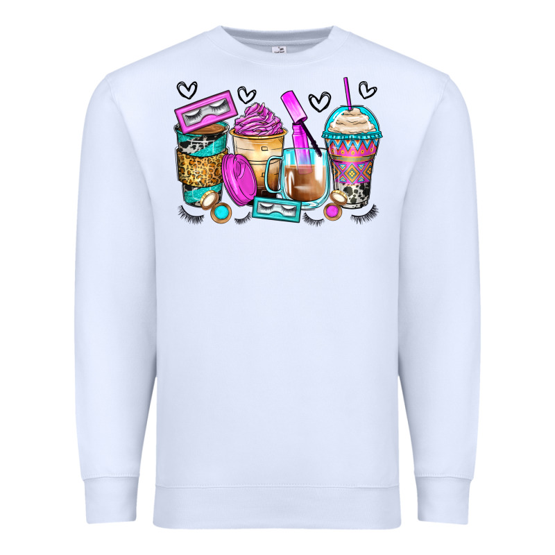 Eyelash Coffee Cups Premium Sweatshirt by Zillion Design Studio | Teevron