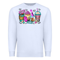 White eyelash coffee cups Premium Sweatshirt - Zillion Design Studio