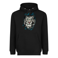Black White Tiger Scratch Mark Heavyweight Hoodie - RanaPortraitStore
