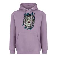 Lavender White Tiger Scratch Mark Heavyweight Hoodie - RanaPortraitStore