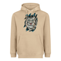 Mushroom White Tiger Scratch Mark Heavyweight Hoodie - RanaPortraitStore