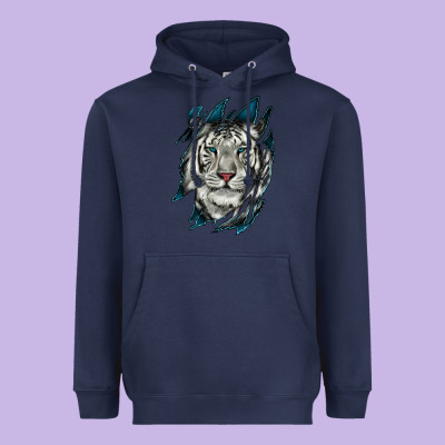 Heavyweight Hoodie White Tiger Scratch Mark