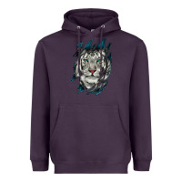 Plum White Tiger Scratch Mark Heavyweight Hoodie - RanaPortraitStore