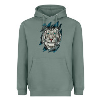Sage White Tiger Scratch Mark Heavyweight Hoodie - RanaPortraitStore