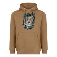 Toasted Coconut White Tiger Scratch Mark Heavyweight Hoodie - RanaPortraitStore
