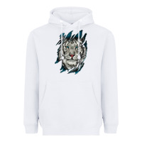 White White Tiger Scratch Mark Heavyweight Hoodie - RanaPortraitStore