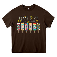 Chocolate Brown name vibrant summer greeting with popsicles Heavy Core Tee - CowhideDigitalArt