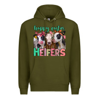 Army Green happy easter heifers Premium Hoodie - Jasminsmagicworld