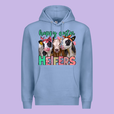 Happy Easter Heifers Premium Hoodie Designed By Jasminsmagicworld