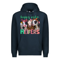 Navy happy easter heifers Premium Hoodie - Jasminsmagicworld