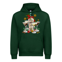 Forest Green Christmas martini  and martini bottle Urban Hoodie - AdoDesignShop