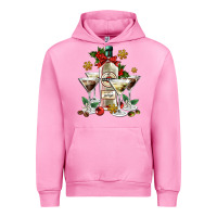 Fuchsia Pink Christmas martini  and martini bottle Urban Hoodie - AdoDesignShop