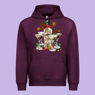 Christmas Martini  And Martini Bottle Urban Hoodie Designed By Adodesignshop