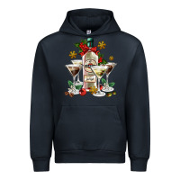 Navy Christmas martini  and martini bottle Urban Hoodie - AdoDesignShop
