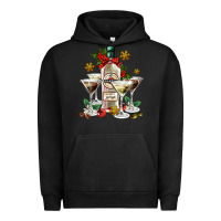 Pigment Black Christmas martini  and martini bottle Urban Hoodie - AdoDesignShop