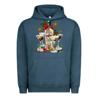 Pigment Midnight Navy Christmas martini  and martini bottle Urban Hoodie - AdoDesignShop