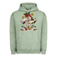 Pigment Oil Green Christmas martini  and martini bottle Urban Hoodie - AdoDesignShop