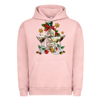 Pigment Salmon Christmas martini  and martini bottle Urban Hoodie - AdoDesignShop