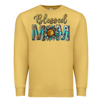 Antique Gold western blessed mom with sunflower Premium Sweatshirt - texasbilliewilder
