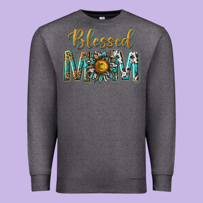 Western Blessed Mom With Sunflower Premium Sweatshirt Designed By Texasbilliewilder