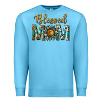 Ocean Blue western blessed mom with sunflower Premium Sweatshirt - texasbilliewilder