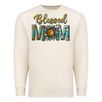 Sandshell western blessed mom with sunflower Premium Sweatshirt - texasbilliewilder
