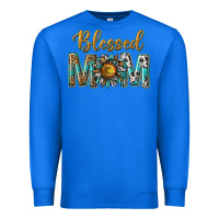 True Royal western blessed mom with sunflower Premium Sweatshirt - texasbilliewilder