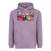 Lavender dia de los muertos coffee cups Heavyweight Hoodie - texasbilliewilder