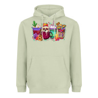 Matcha dia de los muertos coffee cups Heavyweight Hoodie - texasbilliewilder